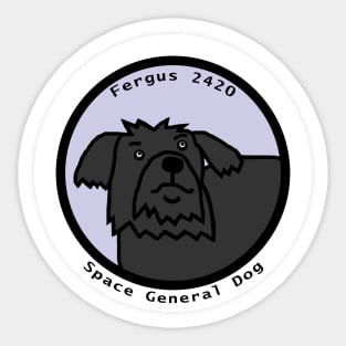 Portrait of Space General Fergus the Dog Sticker